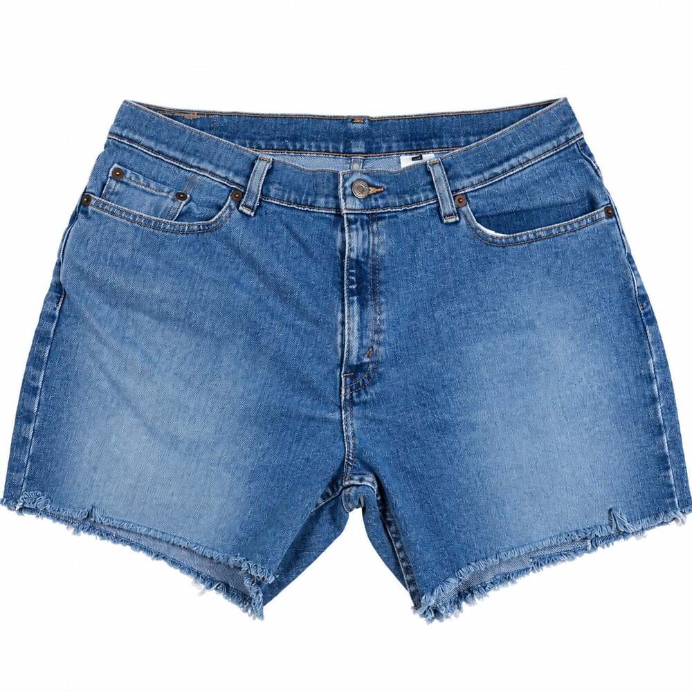 Levi's 505 Shorts Size 16M Blue Denim Raw Hem Cutoffs